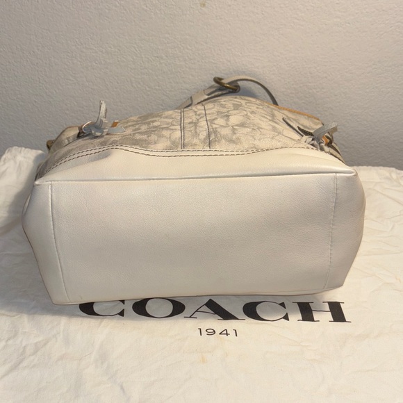 Coach Vintage Signature Tote in Silver, White, and Yellow - Picture 6 of 13